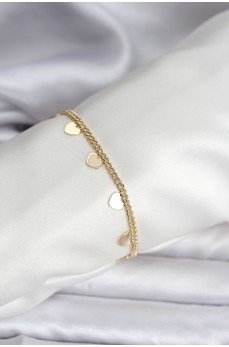 14K Gold Renk Kaplama Kalpli Model CM Kadın Bileklik