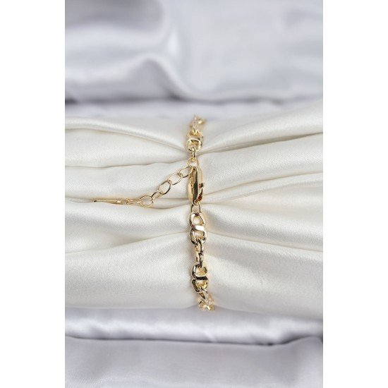 14K Gold Renk Kaplama Zincir Model CM Kadın Bileklik 14K Gold Renk Kaplama Zincir Model CM Kadın Bileklik