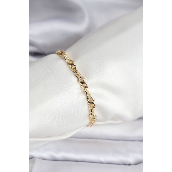 14K Gold Renk Kaplama Zincir Model CM Kadın Bileklik 14K Gold Renk Kaplama Zincir Model CM Kadın Bileklik