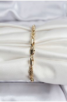 14K Gold Renk Kaplama Burgu Zincir Model CM Kadın Bileklik