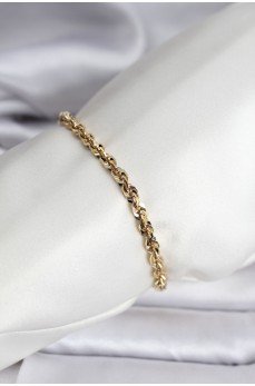 14K Gold Renk Kaplama Burgu Zincir Model CM Kadın Bileklik