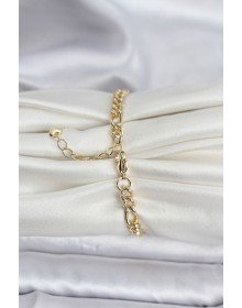 14K Gold Renk Kaplama Lazerli Zincir Model CM Kadın Bileklik