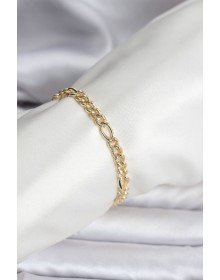 14K Gold Renk Kaplama Lazerli Zincir Model CM Kadın Bileklik