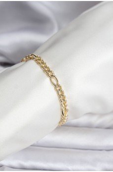 14K Gold Renk Kaplama Lazerli Zincir Model CM Kadın Bileklik