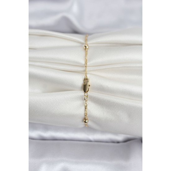 14K Gold Renk Kaplama Topçuklu Model CM Kadın Bileklik