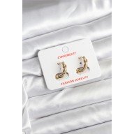 14K Gold Renk Kaplama Burgu Model CM Kadın Küpe