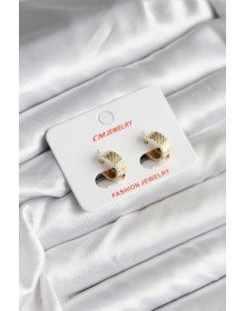 14K Gold Renk Kaplama CM Kadın Küpe