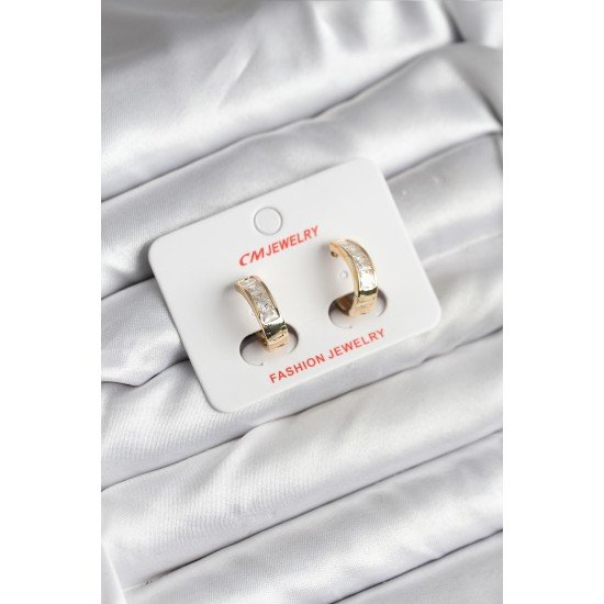 14K Gold Renk Kaplama CM Kadın Küpe 14K Gold Renk Kaplama CM Kadın Küpe