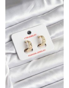 14K Gold Renk Kaplama Lazer Halka CM Kadın Küpe