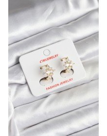 14K Gold Renk Kaplama Kutup Yıldız Zirkon Taşlı CM Kadın Küpe