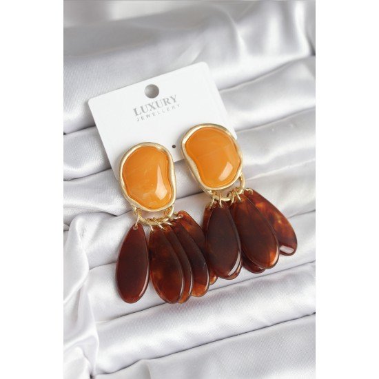 Pirinç Gold Renk Vintage Model Kadın Küpe Pirinç Gold Renk Vintage Model Kadın Küpe