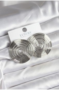 Pirinç Gümüş Renk Circle Model Kadın Küpe