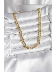 14K Gold Renk Kaplama Kalın Zincir Model CM Kadın Kolye