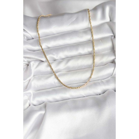 14K Gold Renk Kaplama İnce Zincir Model CM Kadın Kolye