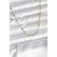 14K Gold Renk Kaplama Ataç Zincir Model CM Kadın Kolye