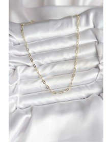 14K Gold Renk Kaplama Ataç Zincir Model CM Kadın Kolye