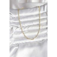 14K Gold Renk Kaplama Kuşgözü Zincir Model Pirinç CM Kadın Kolye