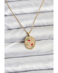 316L Çelik Zincir Gold Renk Fil Figürlü Kadın Kolye