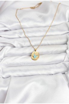 316L Çelik Zincir Gold Renk Kelebek Figür Kadın Kolye