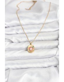316L Çelik Zincir Gold Renk Kalp Figürlü Kadın Kolye
