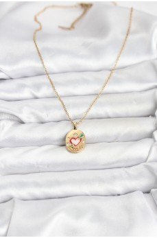 316L Çelik Zincir Gold Renk Kalp Figürlü Kadın Kolye