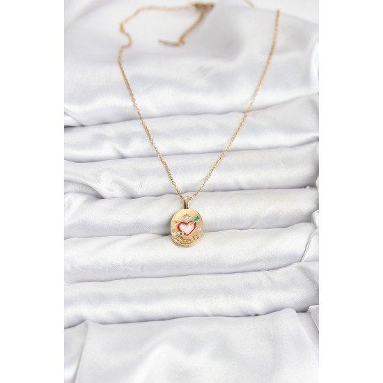 316L Çelik Zincir Gold Renk Kalp Figürlü Kadın Kolye 316L Çelik Zincir Gold Renk Kalp Figürlü Kadın Kolye