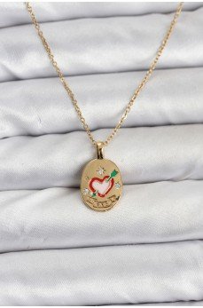 316L Çelik Zincir Gold Renk Kalp Figürlü Kadın Kolye 316L Çelik Zincir Gold Renk Kalp Figürlü Kadın Kolye