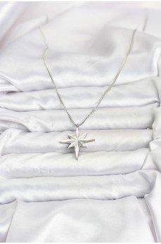 316L Çelik Zincir Gümüş Renk Kutup Yıldızı Model 60 cm Zincir Kadın Kolye