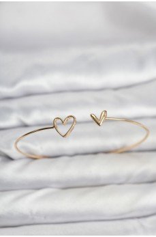 Kalp Model Gold Renk Bileklik