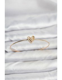 Kalp Model Gold Renk Bileklik