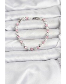 Kare Zirkon Taşlı Gümüş Renk Kadın Bileklik