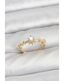 Gold Renk Pirinç Yıldız Model Kadın Yüzük
