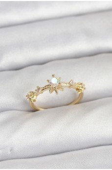 Gold Renk Pirinç Yıldız Model Kadın Yüzük