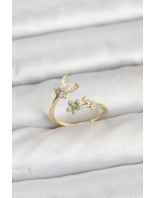 Pirinç Gold Renk Kelebek Model Kadın Yüzük