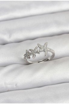 Pirinç Yıldız Model Gümüş Renk Kadın Yüzük