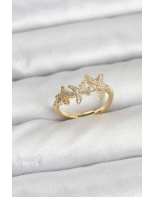 Pirinç Yıldız Model Gold Renk Kadın Yüzük