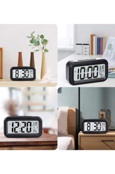 Işıklı Dereceli Masa Ofis Saati Alarmlı Termometre Takvim Çalar Saat Işıklı Dereceli Masa Ofis Saati Alarmlı Termometre Takvim Çalar Saat
