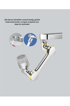 1080° Dönebilen Püskürtme Filtreli Musluk Başlığı Su Tasarruflu