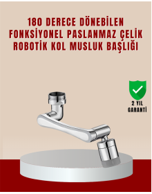 180° Dönebilen Robotik Kollu Musluk Başlığı – 2 Modlu Su Akışı ve Kolay Montaj