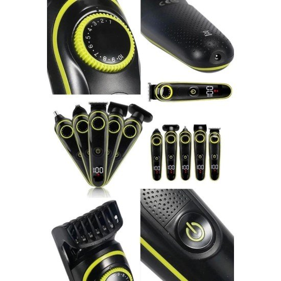 5 Başlıklı Şarjlı Tıraş Makinesi Kablosuz Saç Sakal Burun Tıraşına Uygun 5 Başlıklı Şarjlı Tıraş Makinesi Kablosuz Saç Sakal Burun Tıraşına Uygun