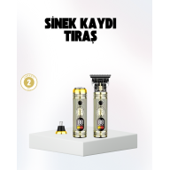 2’si 1 Arada Saç ve Sakal Düzeltici Seti – T Bıçaklı, 8 Farklı Kılavuz Tarağı