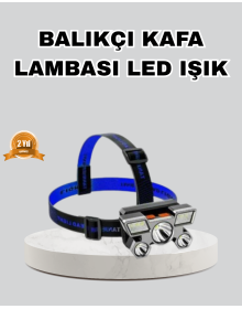 Outdoor ve Gece Balıkçılığı İçin LED Kafa Lambası – USB Şarjlı, 60° Ayarlanabilir Far