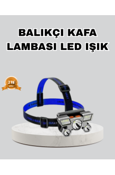 Outdoor ve Gece Balıkçılığı İçin LED Kafa Lambası – USB Şarjlı, 60° Ayarlanabilir Far