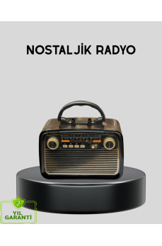 LED’li Nostaljik Bluetooth Hoparlör – Vintage Tasarım, Ahşap Doku