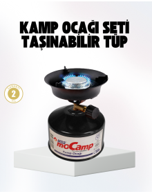 Outdoor Kamp Ocağı Gazlı Taşınabilir Pişirme Seti Üç Ayaklı Denge Aparatlı