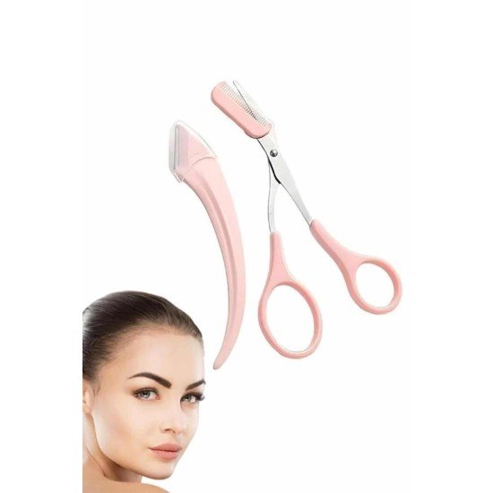 Taraklı Kaş Makası ve Ustura Seti Kaş Düzeltme Makası Kaş Bıyık Alma Aleti Taraklı Kaş Makası ve Ustura Seti Kaş Düzeltme Makası Kaş Bıyık Alma Aleti