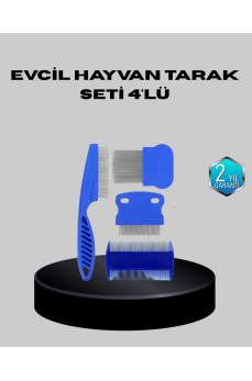 Evcil Hayvan Tüy Bakım Seti – 4’lü Paslanmaz Çelik ve Eco Plastik, Kolay Temizlenebilir ve Dayanıklı