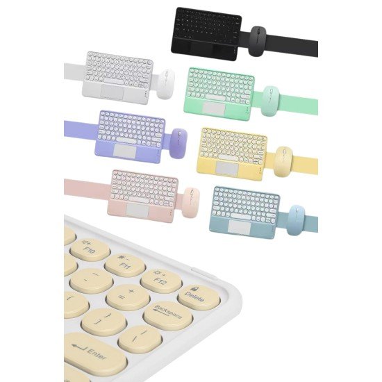 Bluetooth Touchpad Klavye 10.9 inch Kablosuz Wifi Q Klavye Slim