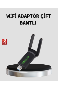 1200 Mbps Dual Band WiFi Adaptör – 5.8G & 2.4G Çift Antenli