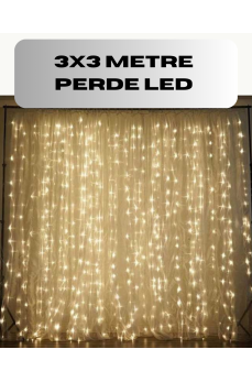 3x3 Perde LED Işık Şelale Model Özel Gün Dekoratif Aydınlatma